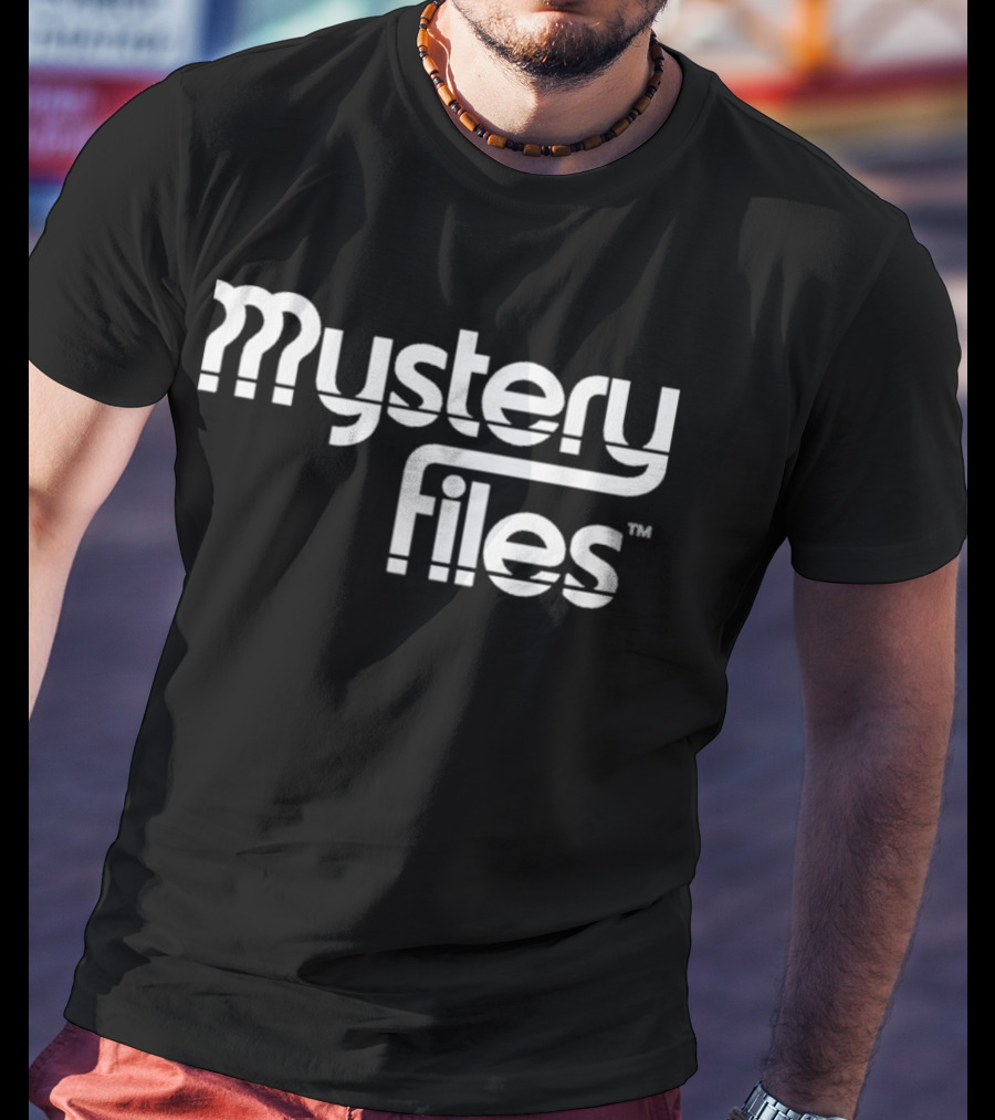 Mystery Files Retro Style Geometric Text T-Shirt