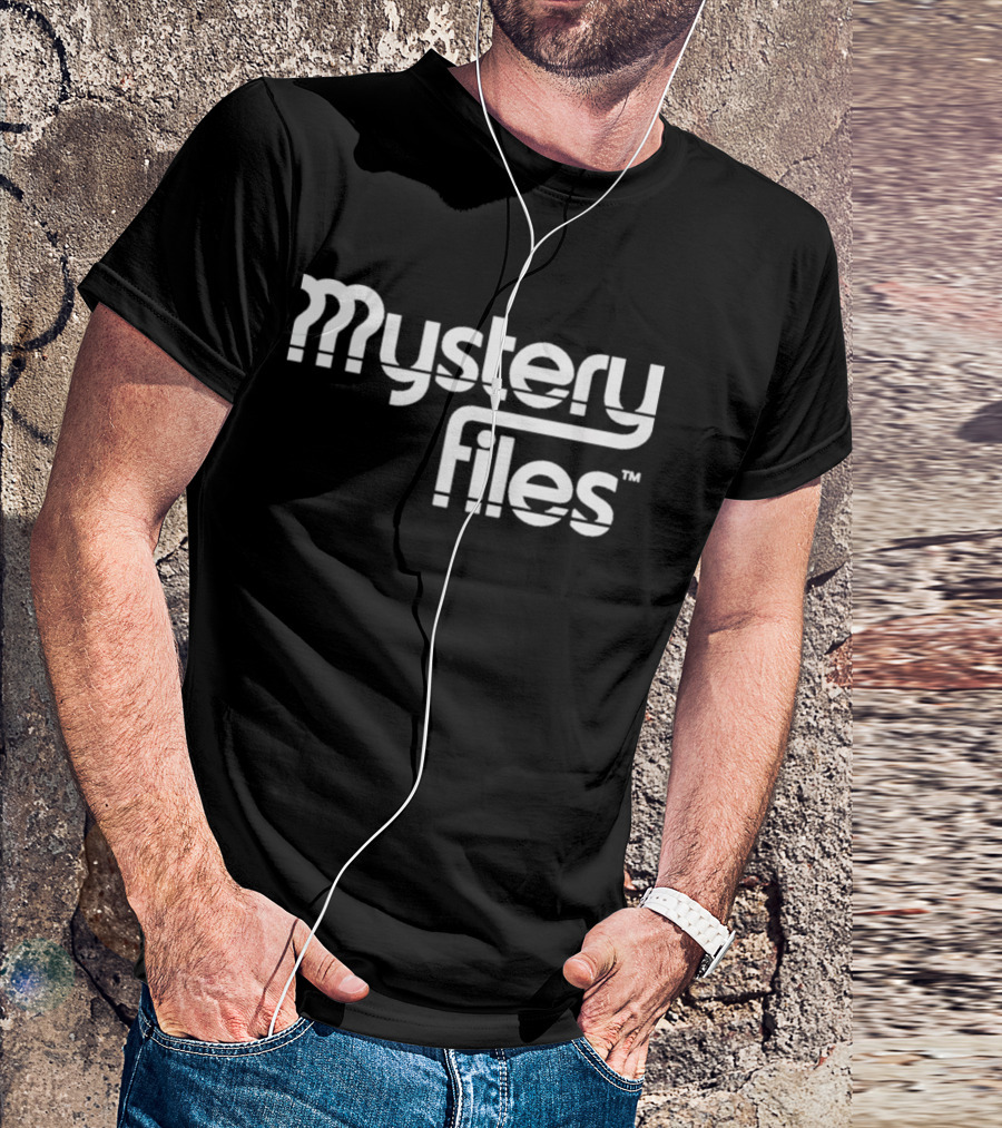 Mystery Files Retro Style Geometric Text T-Shirt
