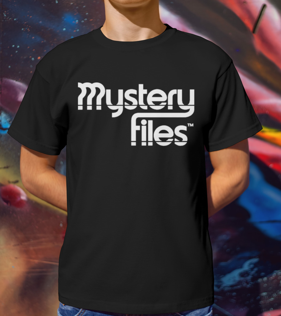 Mystery Files Retro Style Geometric Text T-Shirt