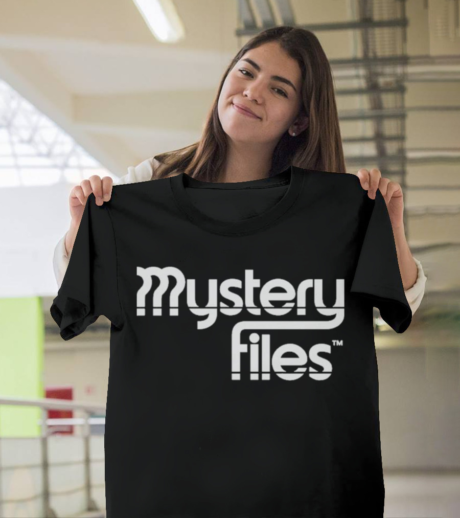 Mystery Files Retro Style Geometric Text T-Shirt