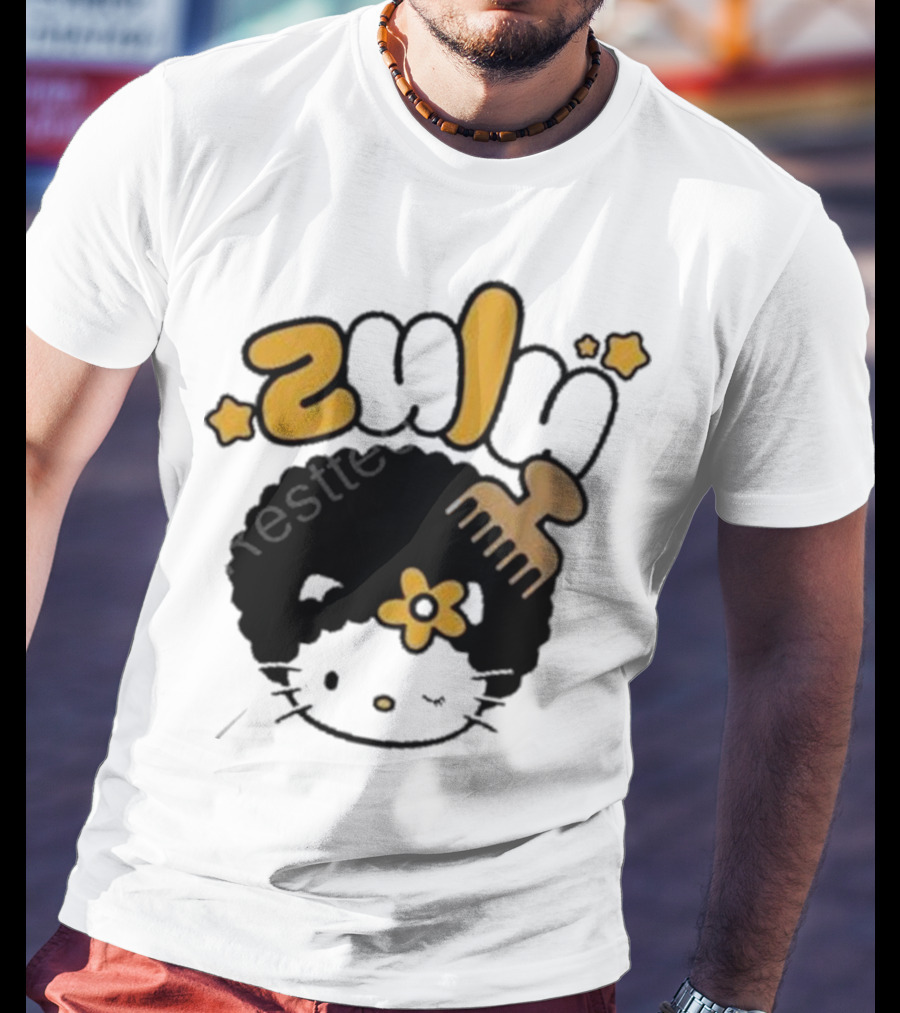 Zulu Kitty Afro Comb And Star T-Shirt