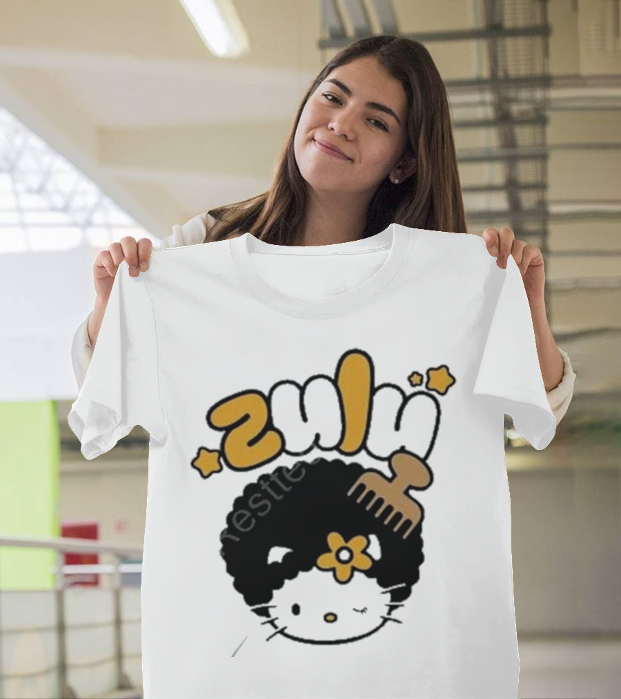 Zulu Kitty Afro Comb And Star T-Shirt