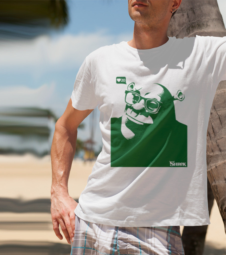 Shrek Bioworld Handsome Shrek 20 Likes Glasses T-Shirt