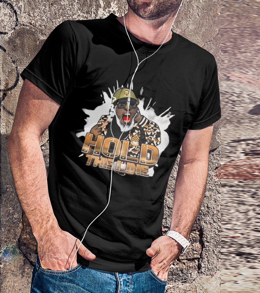 King David Hold The Line Camo Jacket And Sunglasses T-Shirt