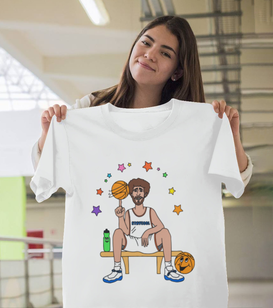Staycool Basketball Bench With Stars And Basketballs T-Shirt