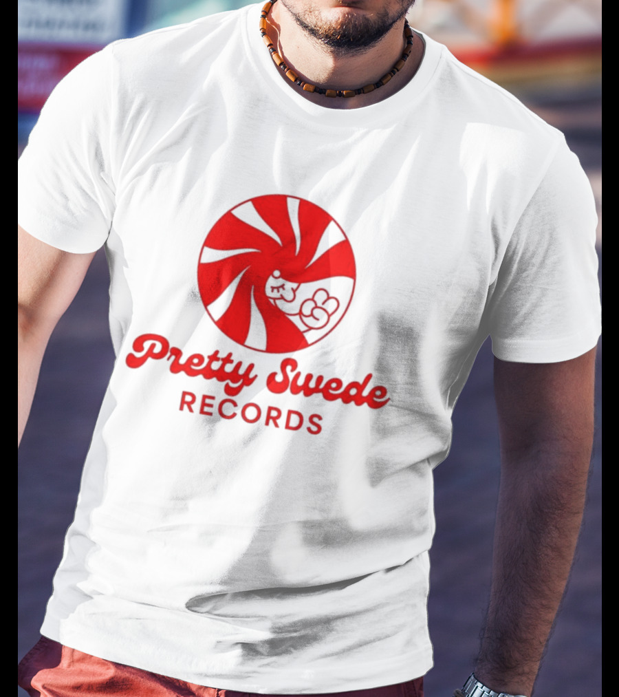 Pretty Swede Records Red Swirl And Hand T-Shirt
