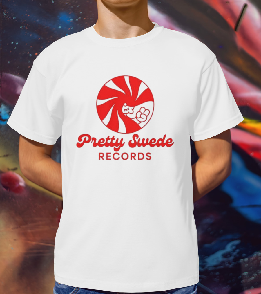 Pretty Swede Records Red Swirl And Hand T-Shirt