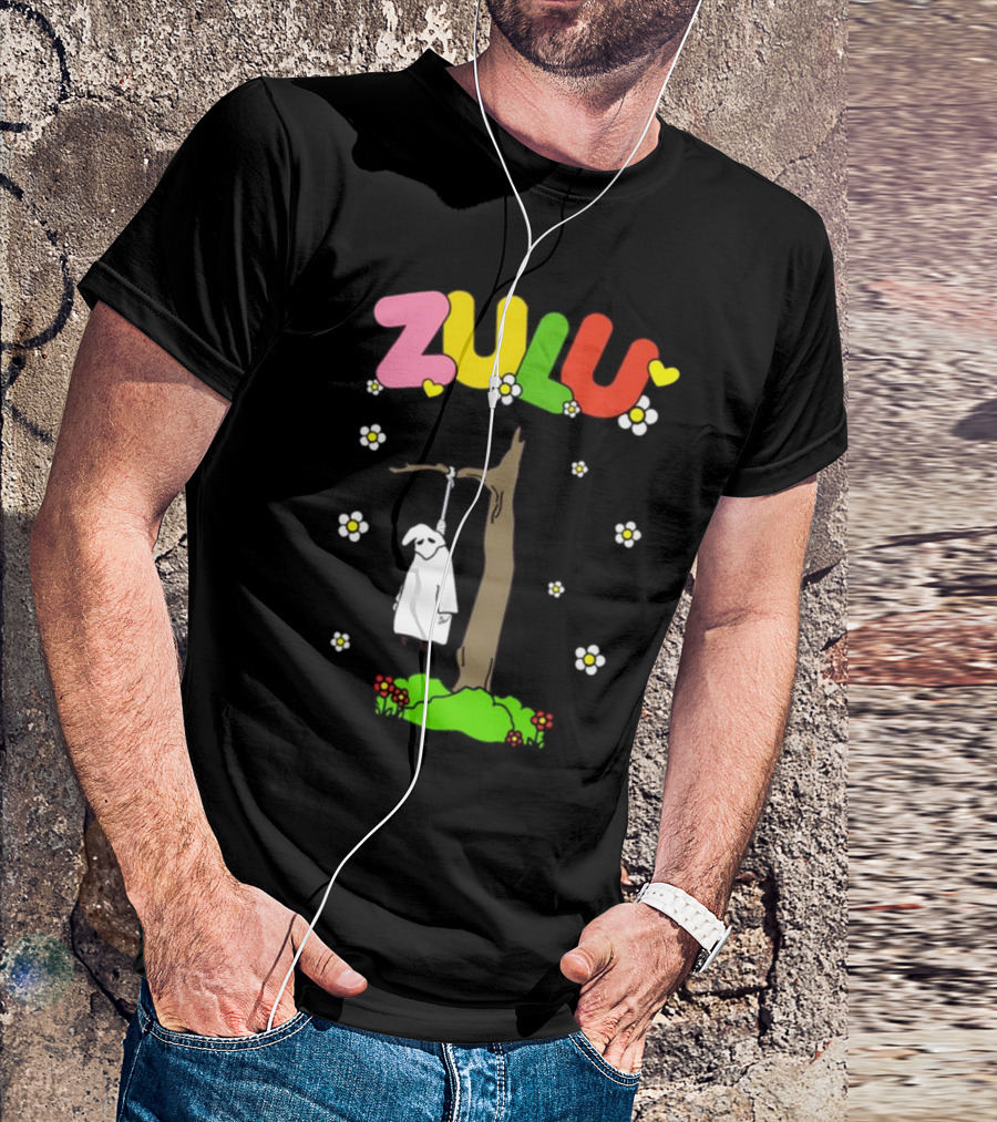 Zulu Hanging Tree With Colorful Text And Heart Flowers T-Shirt