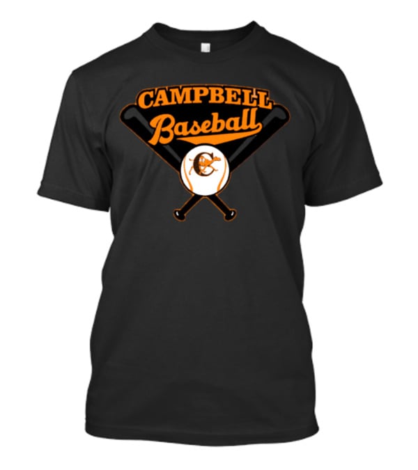 Campbell Baseball Crossed Bats T-Shirt