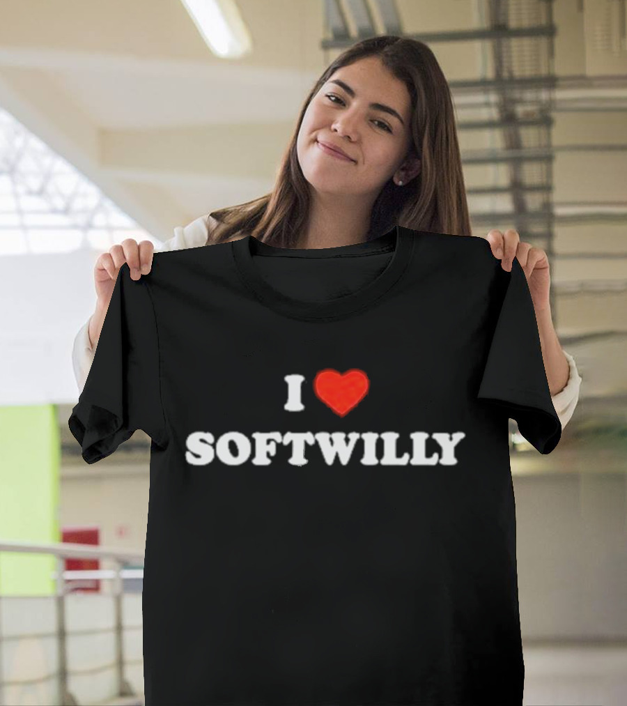 I Heart Softwilly Bold White Letters Red Heart T-Shirt