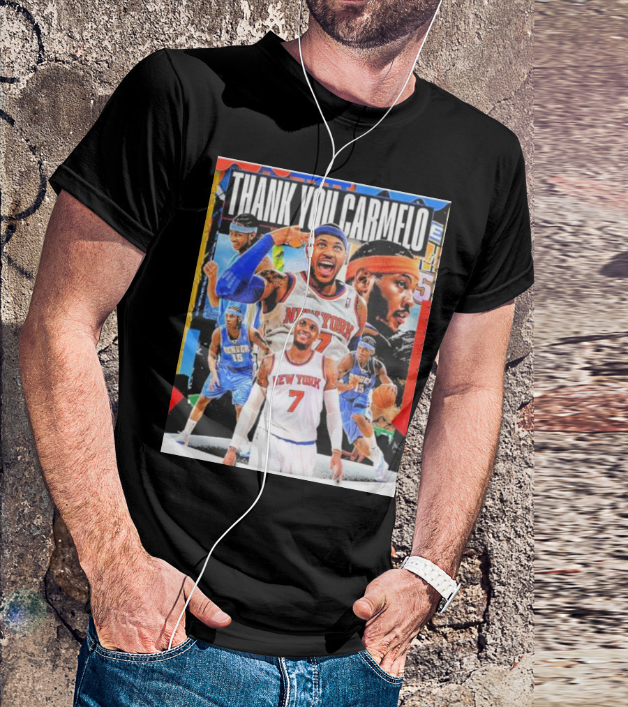 Thank You Carmelo New York 7 Denver 15 Basketball T-Shirt
