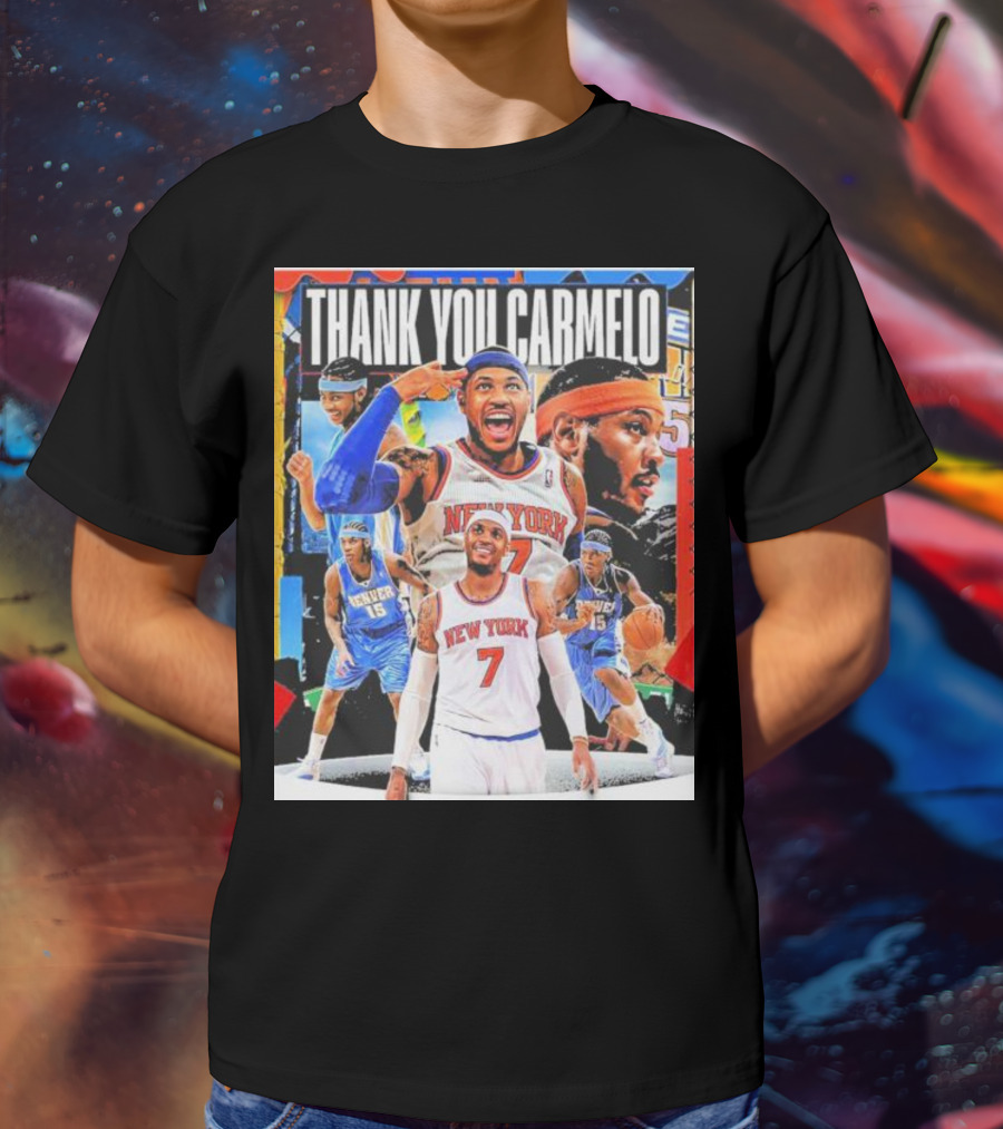 Thank You Carmelo New York 7 Denver 15 Basketball T-Shirt