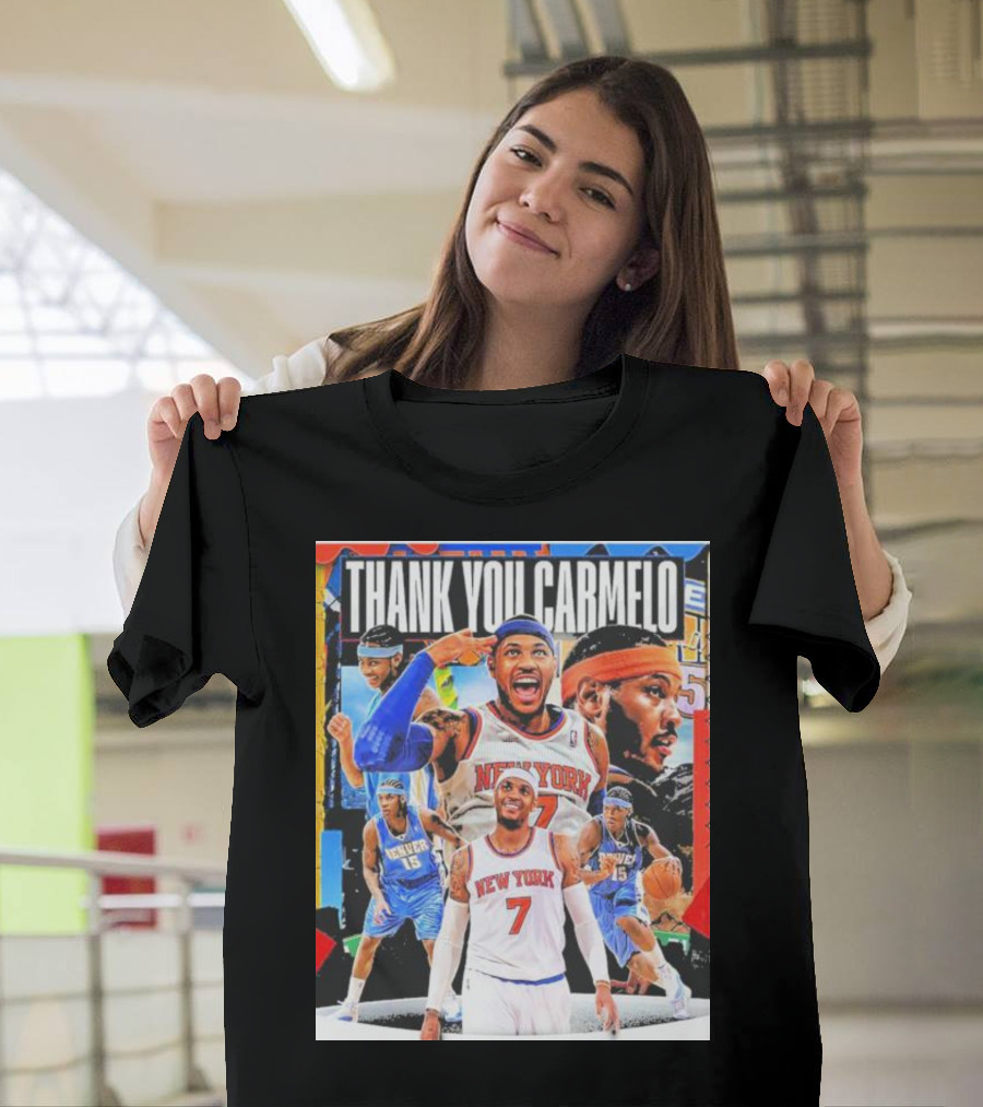Thank You Carmelo New York 7 Denver 15 Basketball T-Shirt