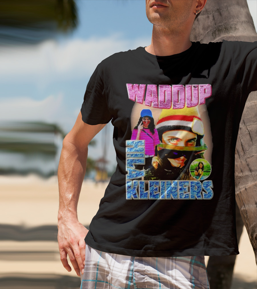 Waddup Hila Kleiners Colorful Ski Mask And Sunglasses Collage T-Shirt