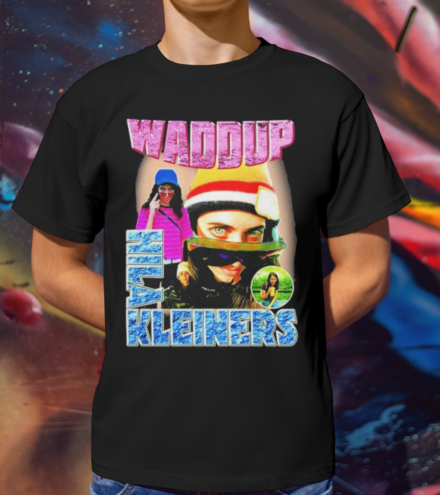 Waddup Hila Kleiners Colorful Ski Mask And Sunglasses Collage T-Shirt