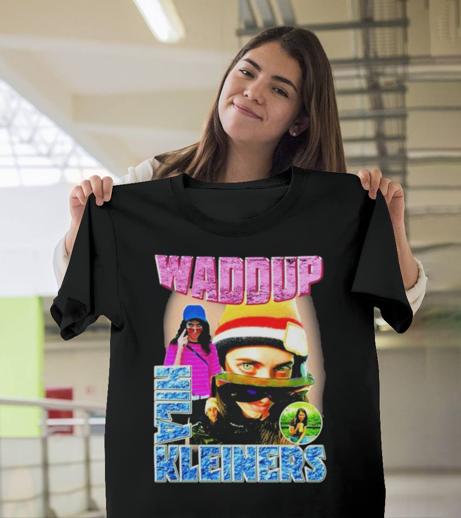 Waddup Hila Kleiners Colorful Ski Mask And Sunglasses Collage T-Shirt