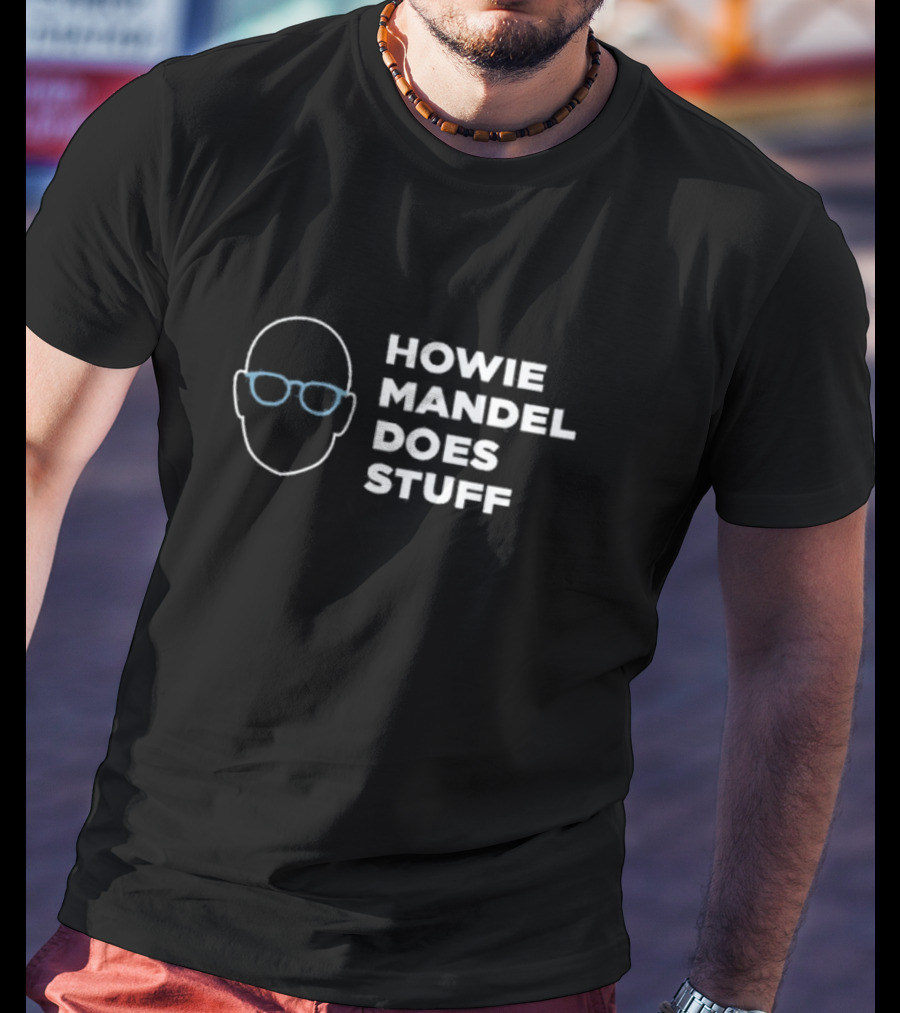 Howie Mandel Does Stuff Bald Head Glasses Outline T-Shirt
