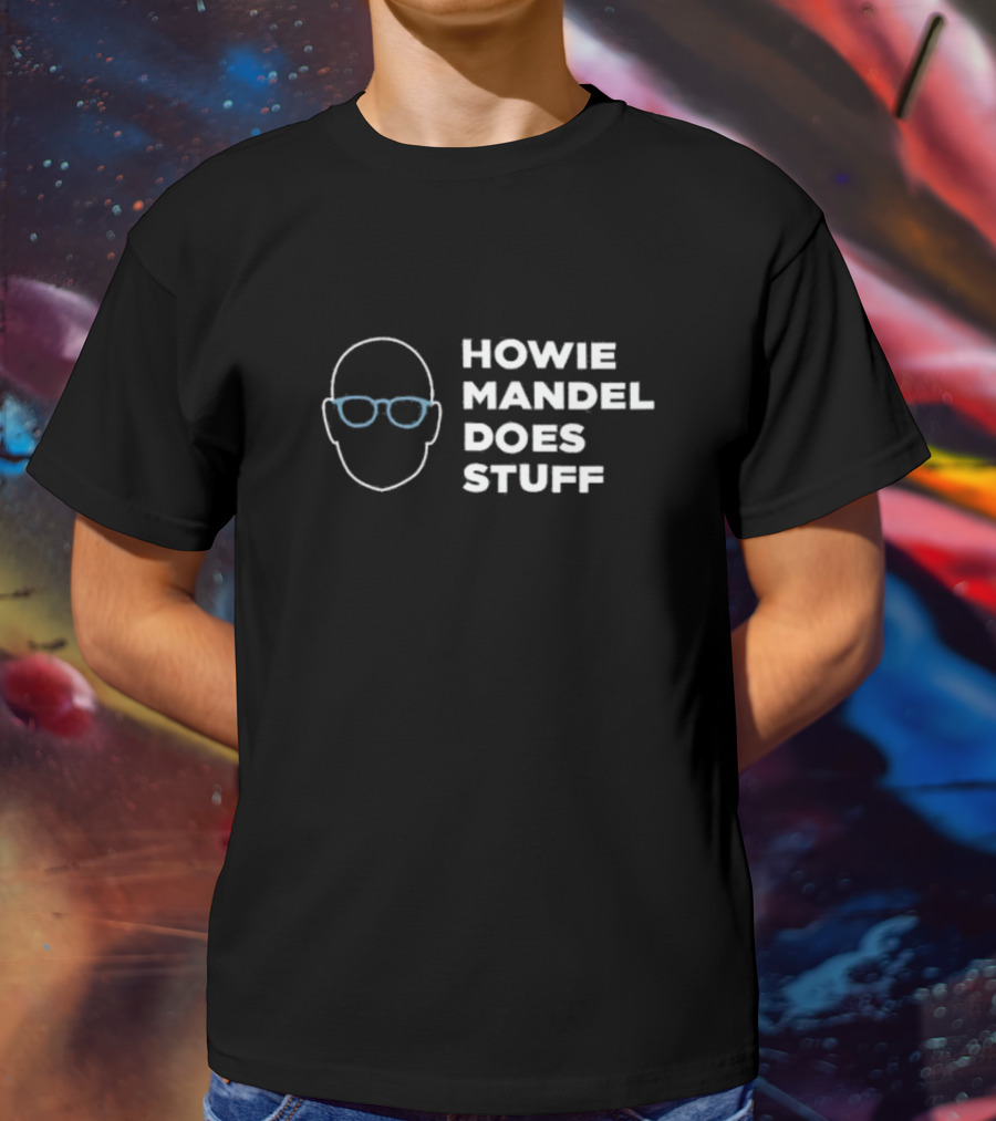 Howie Mandel Does Stuff Bald Head Glasses Outline T-Shirt