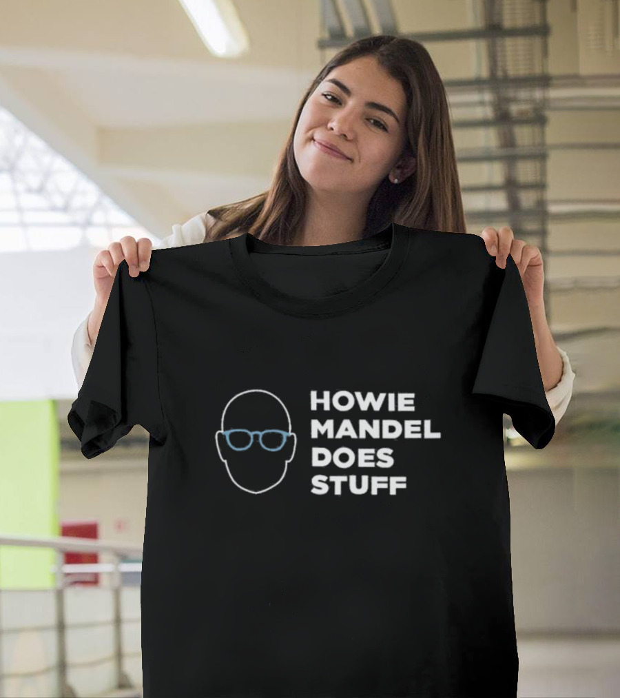 Howie Mandel Does Stuff Bald Head Glasses Outline T-Shirt