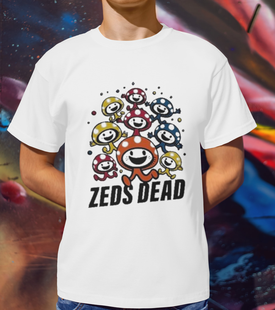 Zeds Dead Vibrant Colorful Characters With Smiling Faces T-Shirt