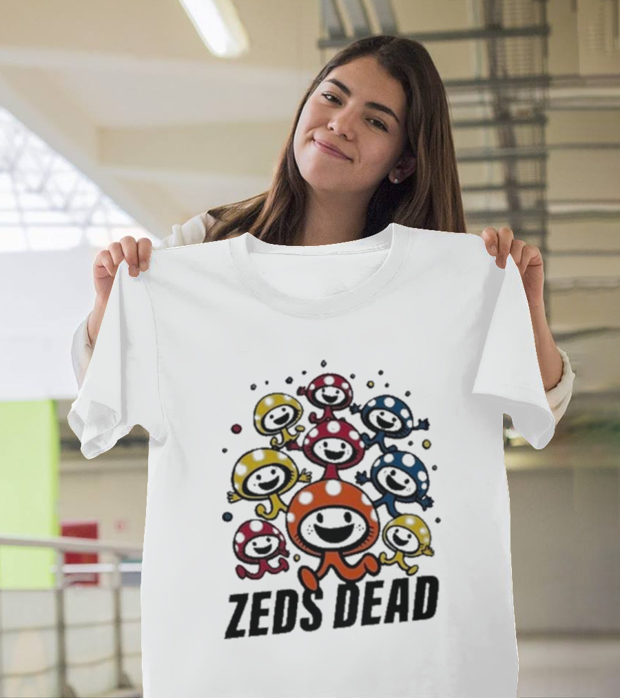 Zeds Dead Vibrant Colorful Characters With Smiling Faces T-Shirt