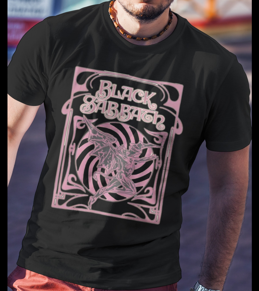 Black Sabbath Pastel Demon Art Nouveau Spiral T-Shirt