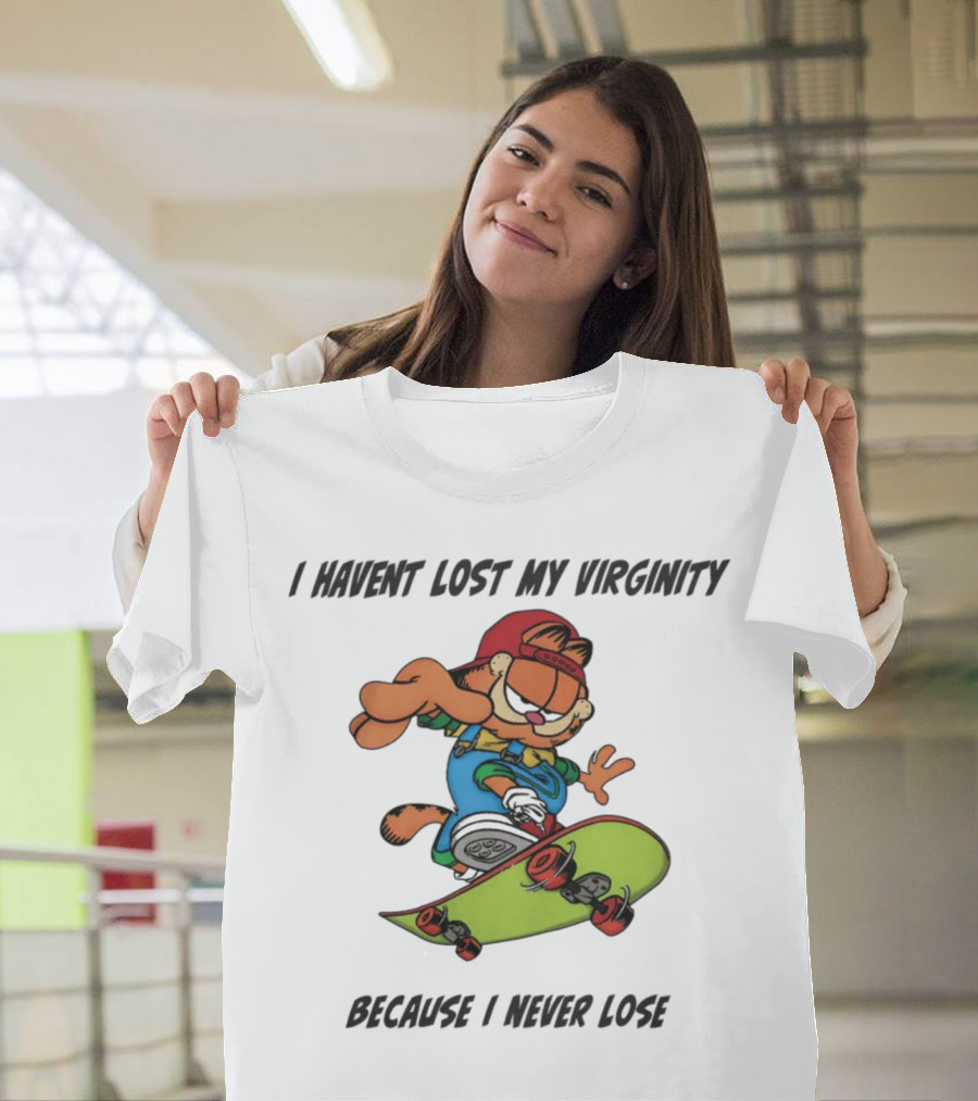 I Haven't Lost My Virginity Because I Never Lose Skateboarding Cat In Sunglasses And Red Cap T-Shirt