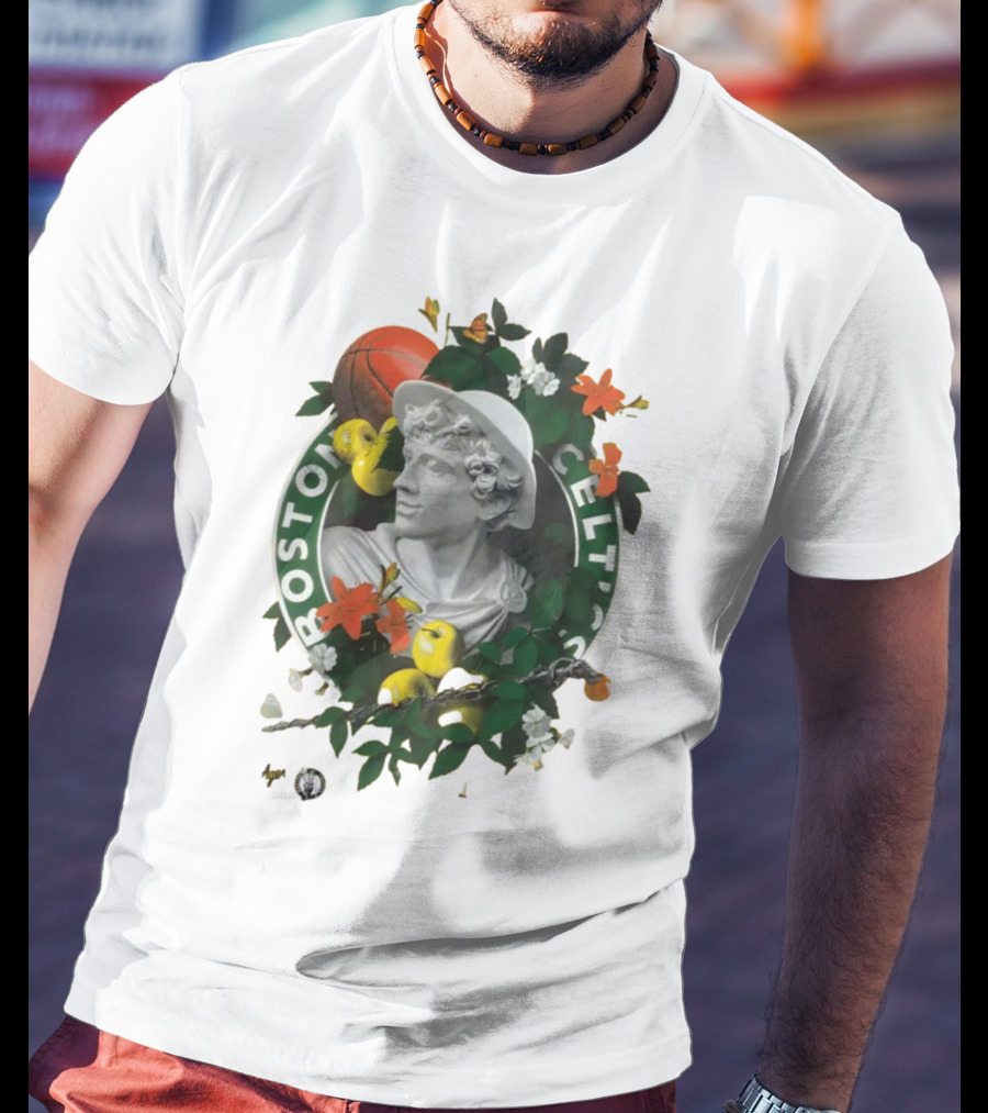 Kathy Ager White Boston Celtics Identify Artist Series T-Shirt
