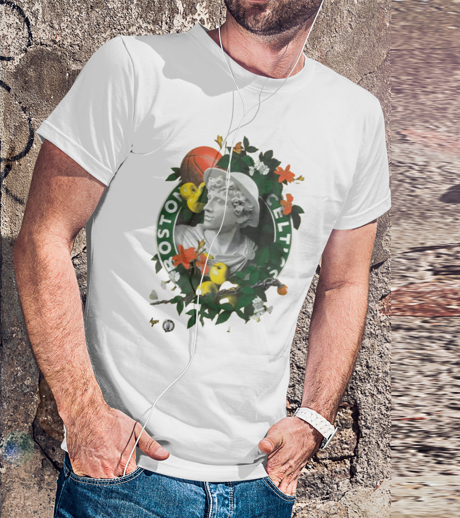 Kathy Ager White Boston Celtics Identify Artist Series T-Shirt