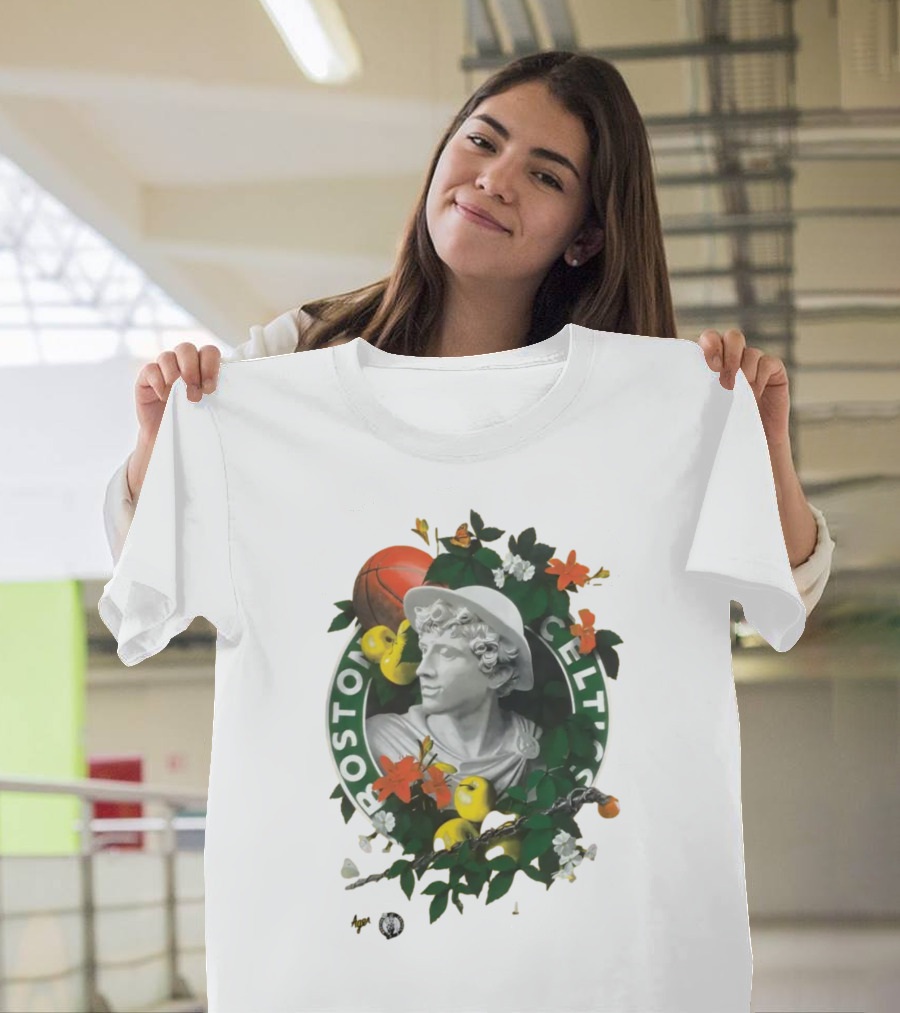 Kathy Ager White Boston Celtics Identify Artist Series T-Shirt