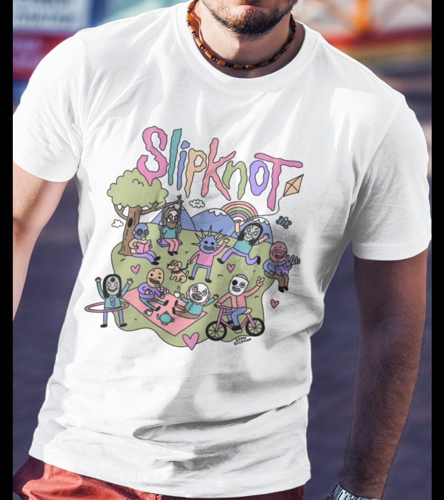 Slipknot Cute Slipknot Whimsical Cartoon Characters Scene T-Shirt