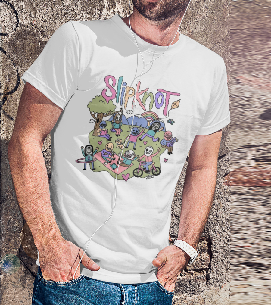 Slipknot Cute Slipknot Whimsical Cartoon Characters Scene T-Shirt