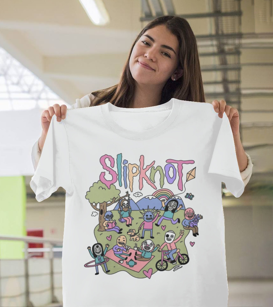Slipknot Cute Slipknot Whimsical Cartoon Characters Scene T-Shirt
