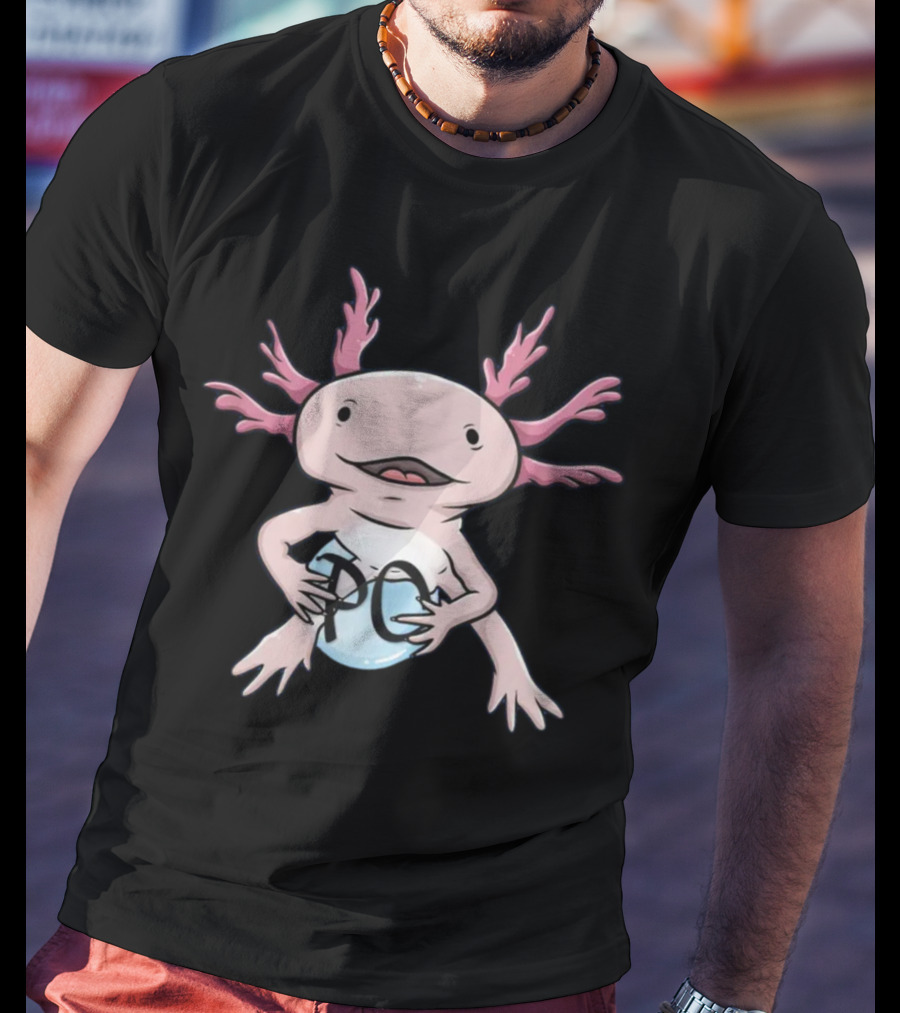 Paul Cuffaro Axolotl Holding PC Sphere T-Shirt