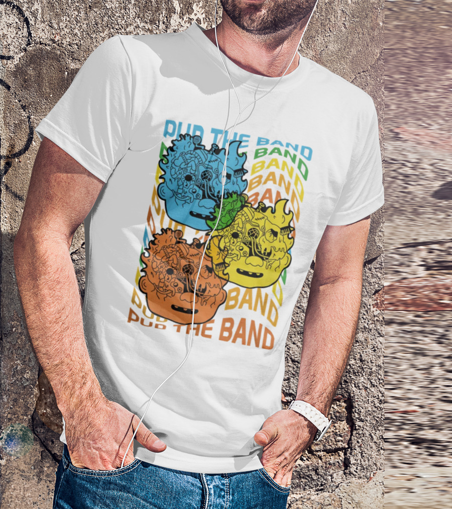 Pup The Band Headburster Technicolor Art Face Trio T-Shirt