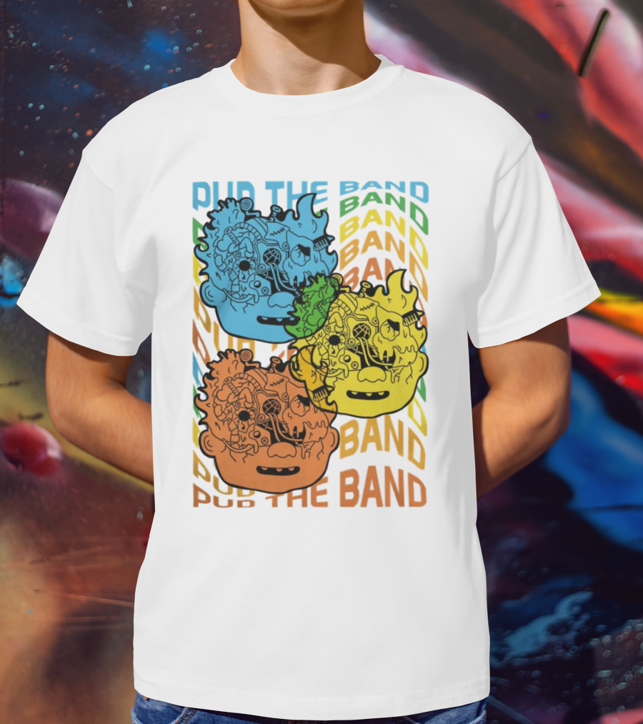 Pup The Band Headburster Technicolor Art Face Trio T-Shirt