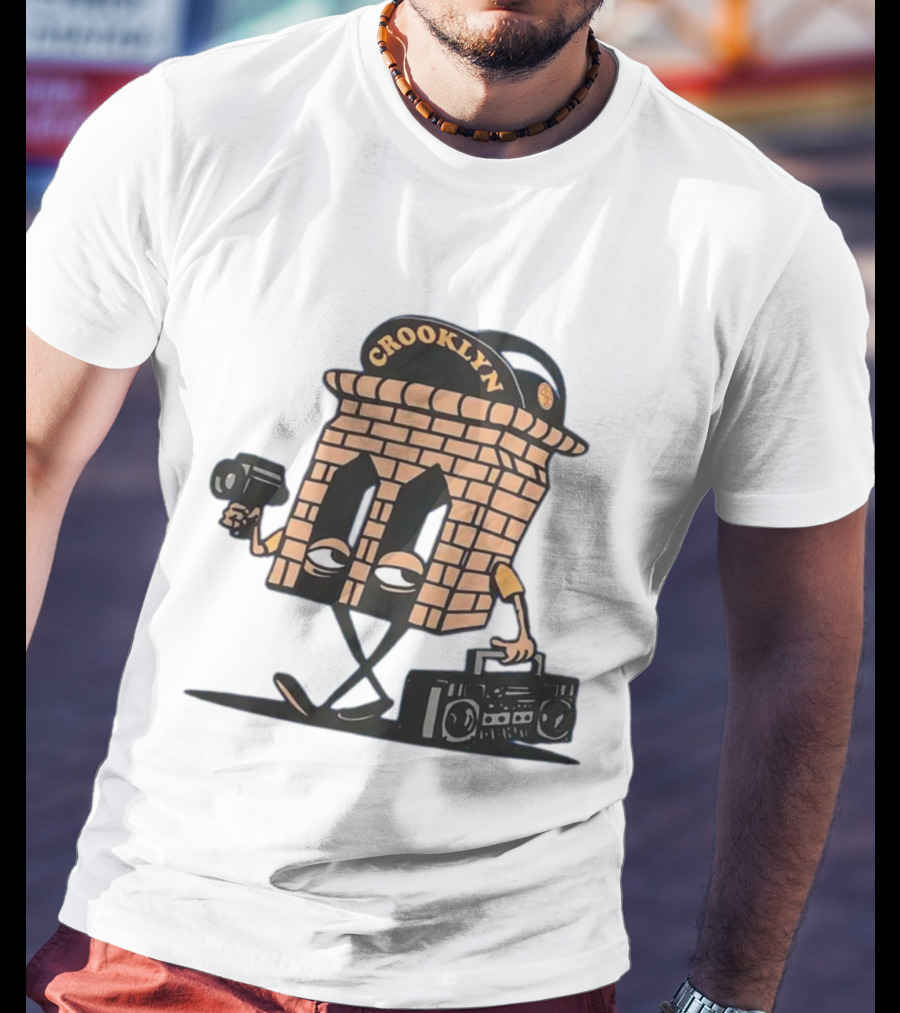 Crooklyn Brick Character With Camera And Boombox T-Shirt