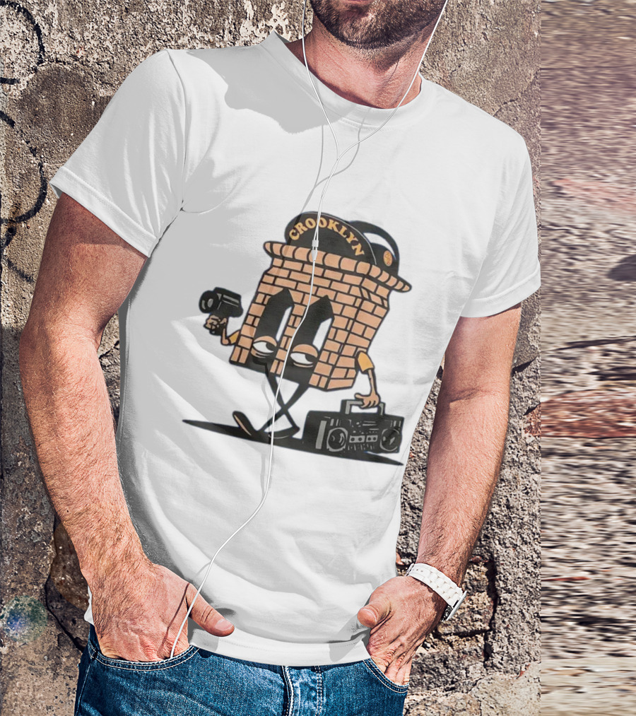 Crooklyn Brick Character With Camera And Boombox T-Shirt