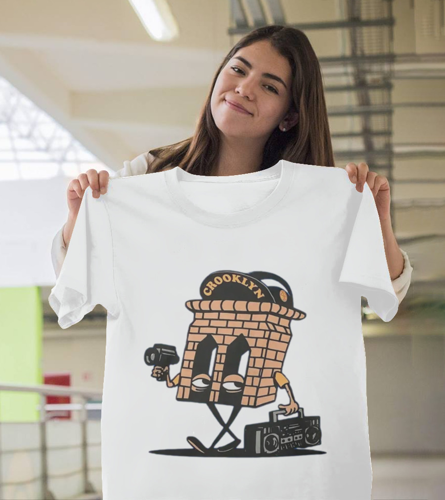 Crooklyn Brick Character With Camera And Boombox T-Shirt