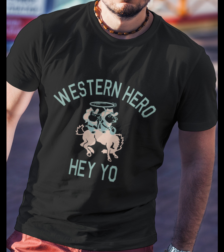 Western Hero Hey Yo Pigment Cowboy Duo Riding T-Shirt
