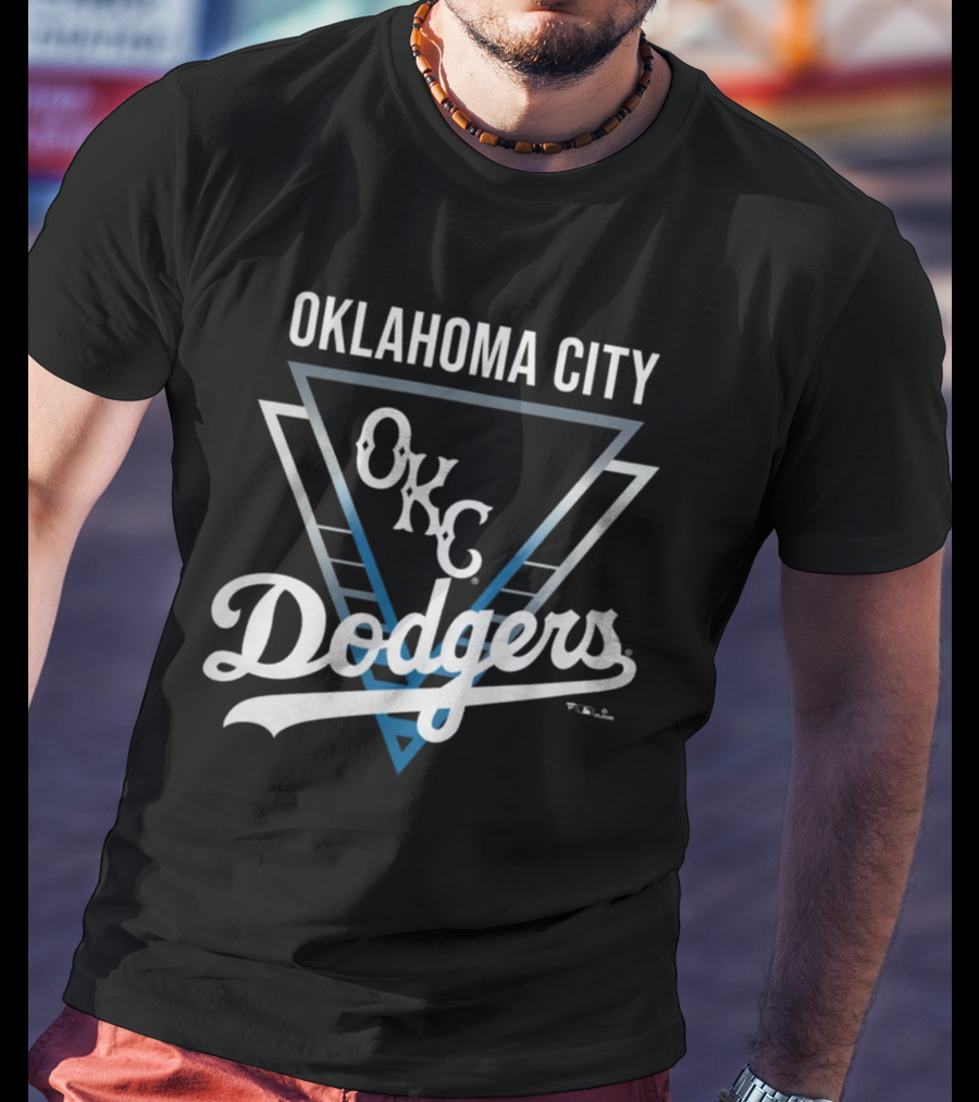 Oklahoma City Dodgers OKC Dodgers Athletic Triangle T-Shirt