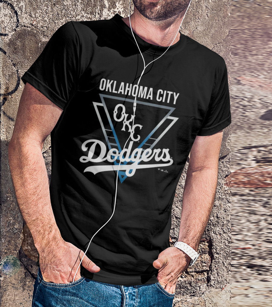 Oklahoma City Dodgers OKC Dodgers Athletic Triangle T-Shirt