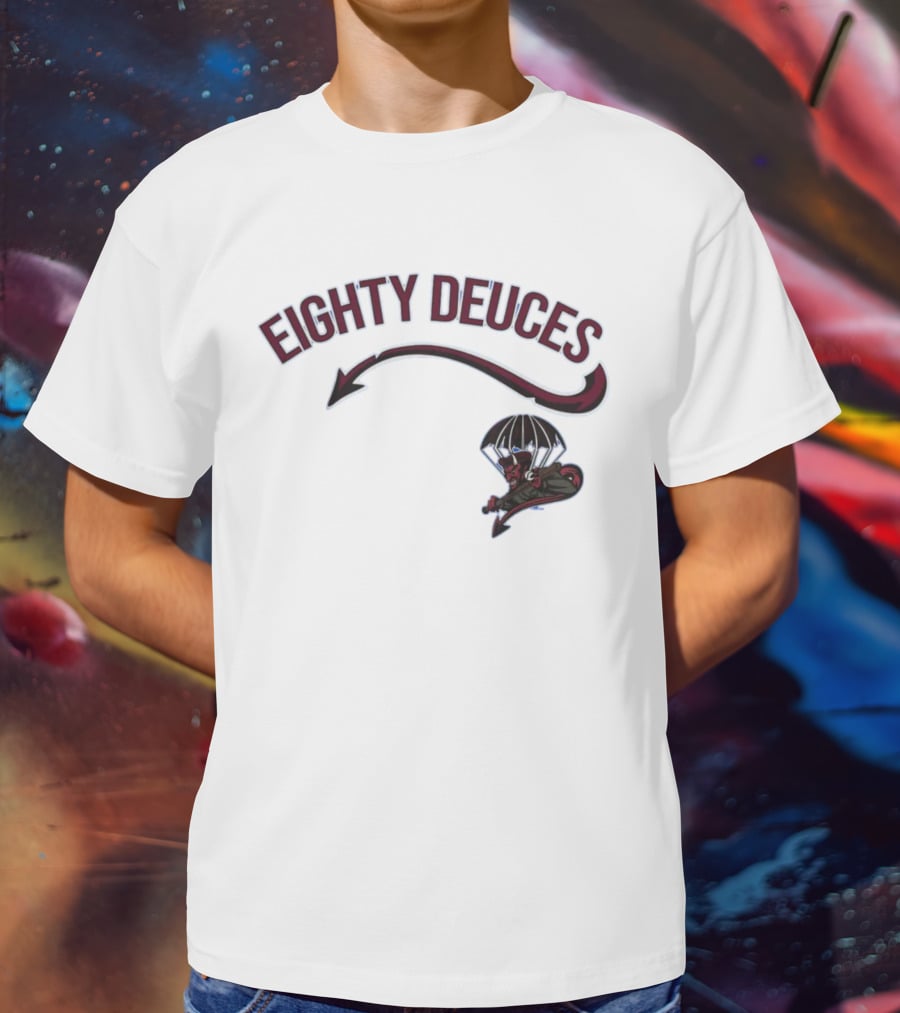 Eighty Deuces Parachuting Mascot Fayetteville Woodpeckers Milb Store T-Shirt