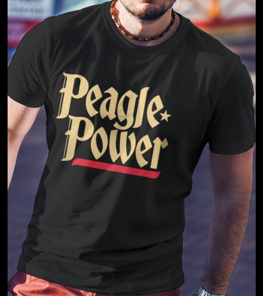 Peagle Power Retro Style Text With Red Underline And Star T-Shirt