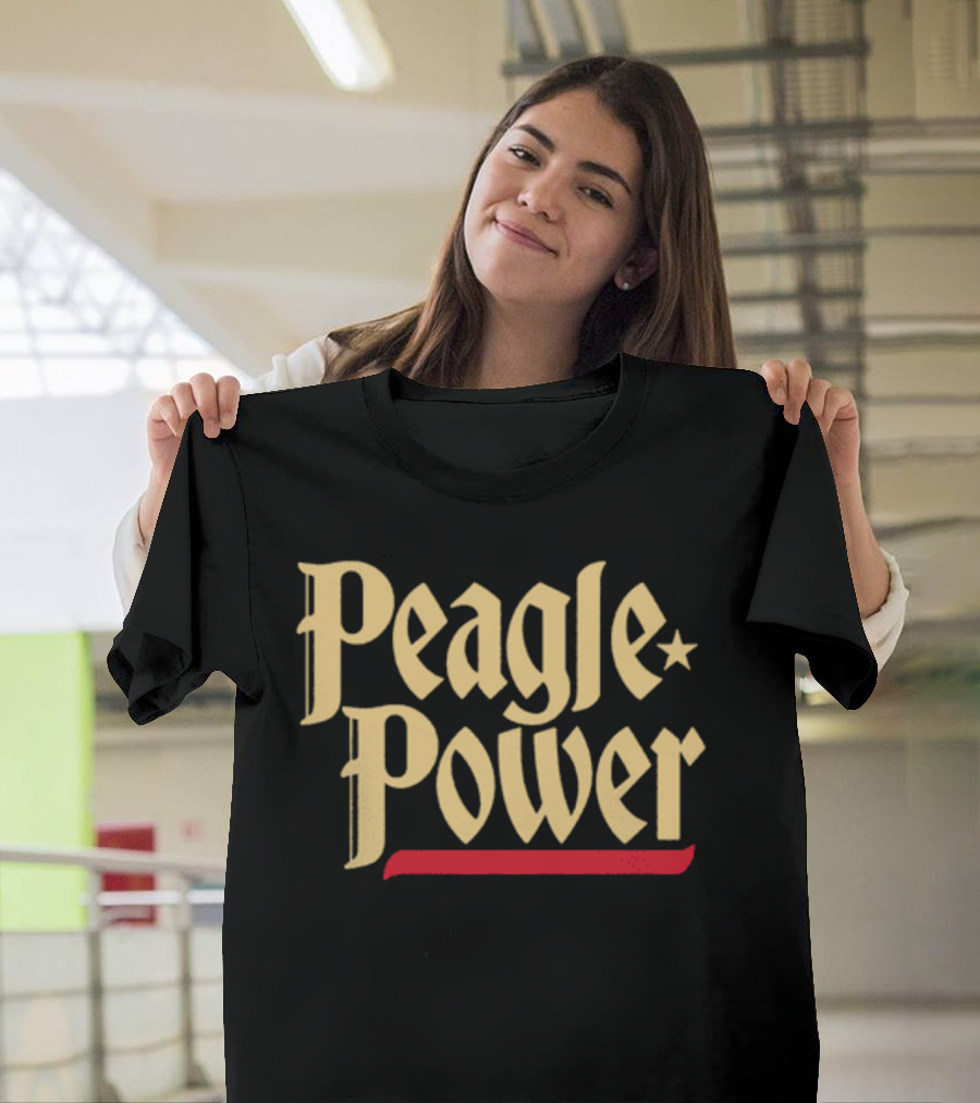 Peagle Power Retro Style Text With Red Underline And Star T-Shirt