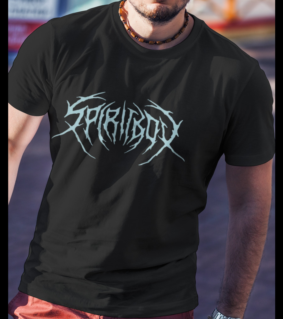 Spiritbox Grey Distressed Death Metal Logo Merch T-Shirt
