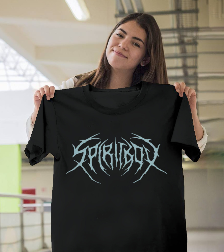 Spiritbox Grey Distressed Death Metal Logo Merch T-Shirt