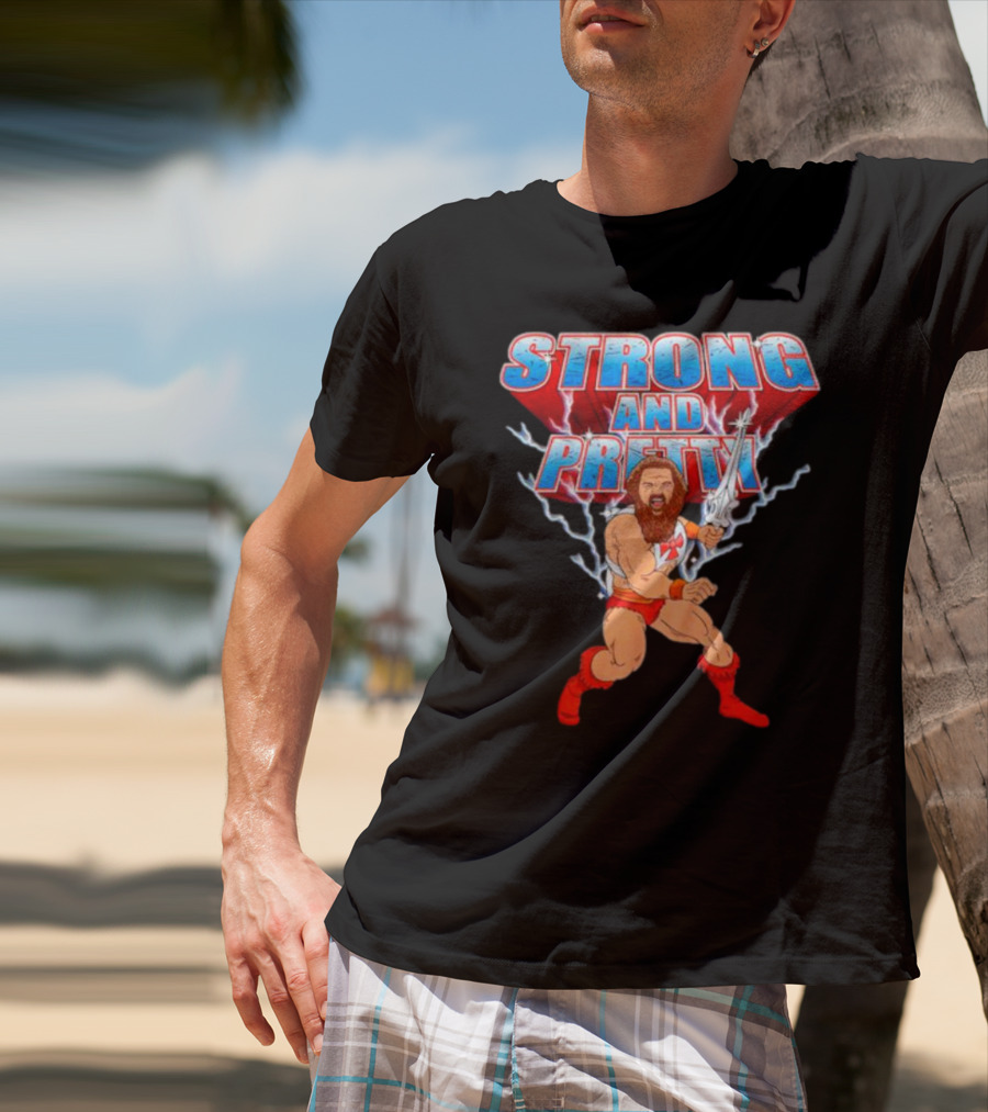 Strong-Man Strong And Pretty Lightning Barbarian Warrior T-Shirt
