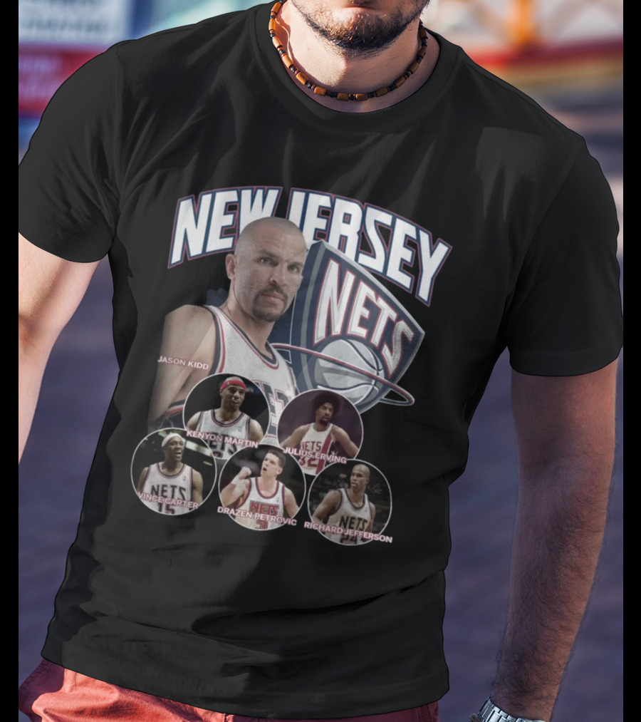 New Jersey Nets Jason Kidd Kenyon Martin Julius Erving Vince Carter Drazen Petrovic Richard Jefferson T-Shirt