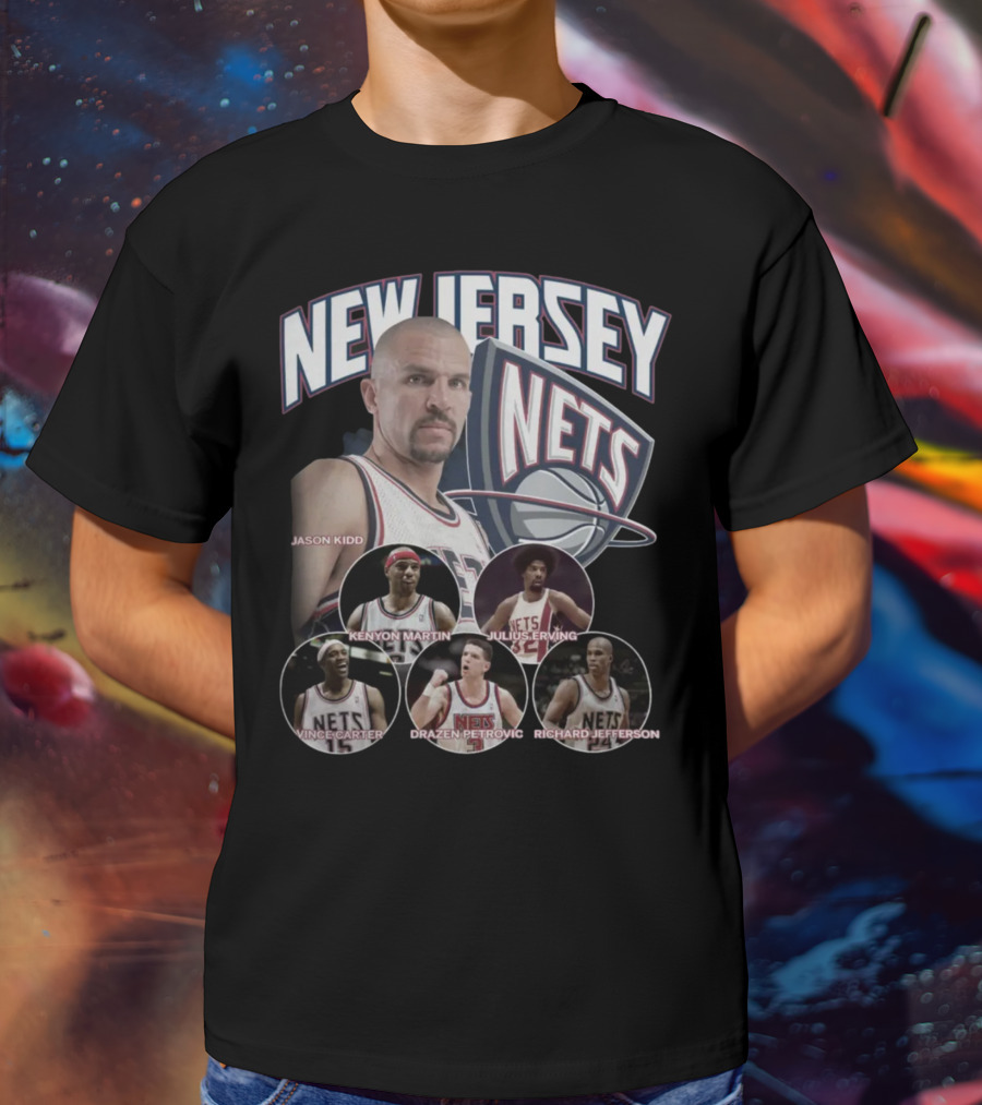 New Jersey Nets Jason Kidd Kenyon Martin Julius Erving Vince Carter Drazen Petrovic Richard Jefferson T-Shirt